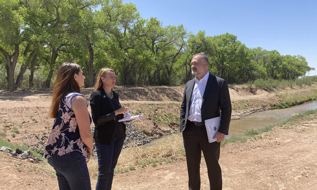 U.S. Rep. Stansbury and U.S. Deputy Secretary of the Interior Beaudreau tour the New Belen Wasteway